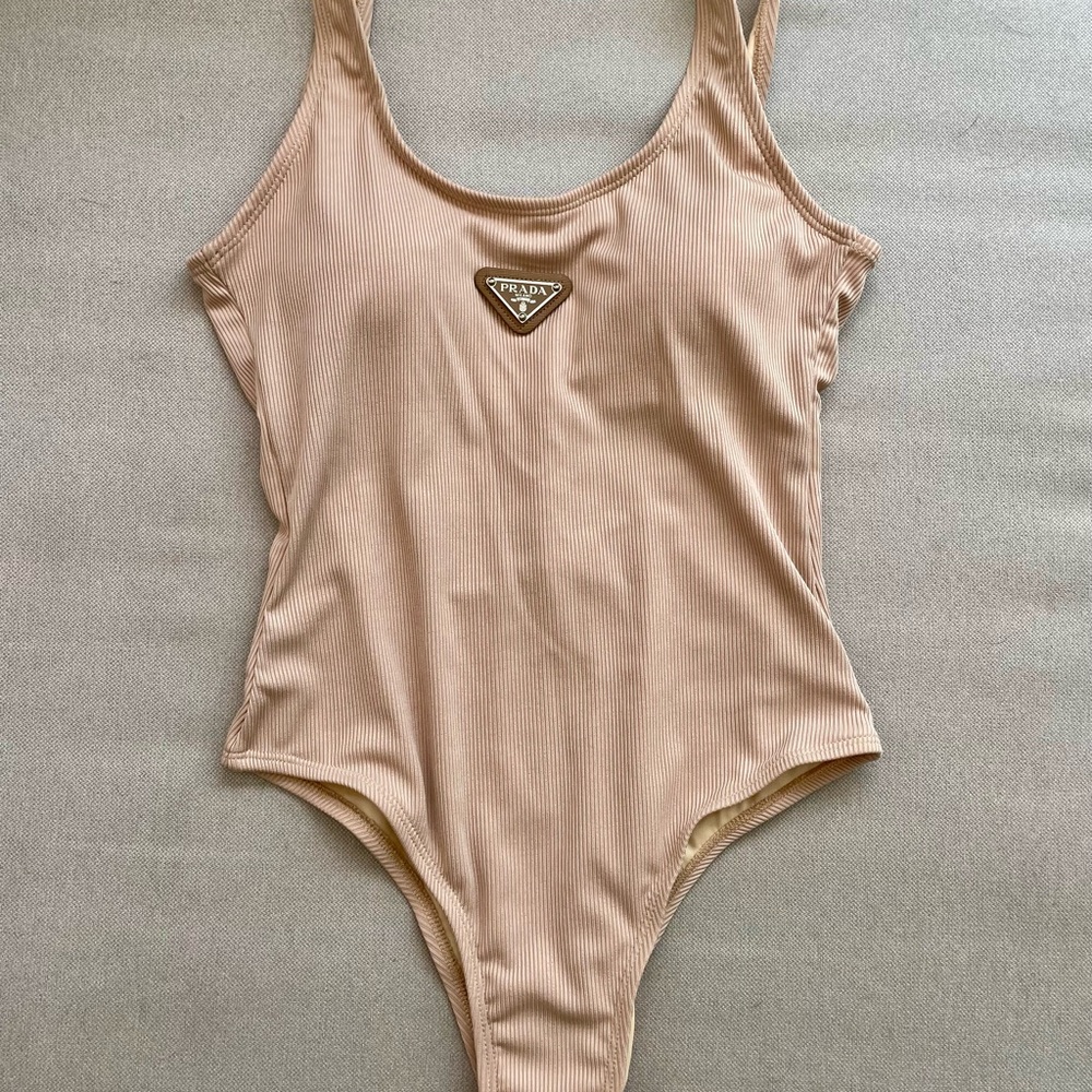 Tan/Pale Pink One-Piece Swimsuit